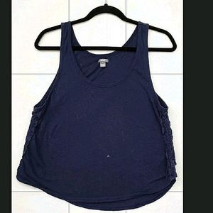 AERIE dark blue tank top with lace sides